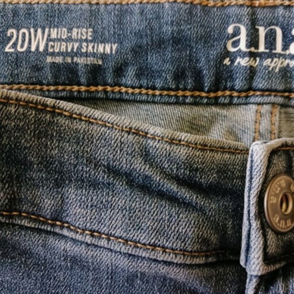 ANA A New Approach Jeans Mid Rise Curvy Skinny Size 20W Inseam 29” Soft stretch - Picture 5 of 7